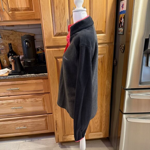 Columbia Mount Canyon Fleece Pullover Women’s Large Black/Gray Snap EUC - Picture 4 of 8